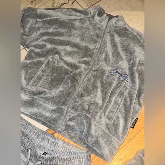 FREE SHIP-Misguided x Sean John 2pc velour tracksuit jacket grey women’s US 4,2 - Picture 5 of 8